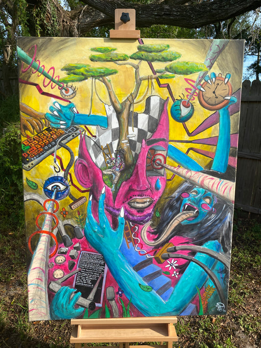 “Venus Vamps in Gemini” 36 x 48 Acrylic on Canvas