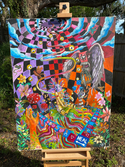 “Baby Huey Enters the game” 36 x 48 Acrylic On canvas