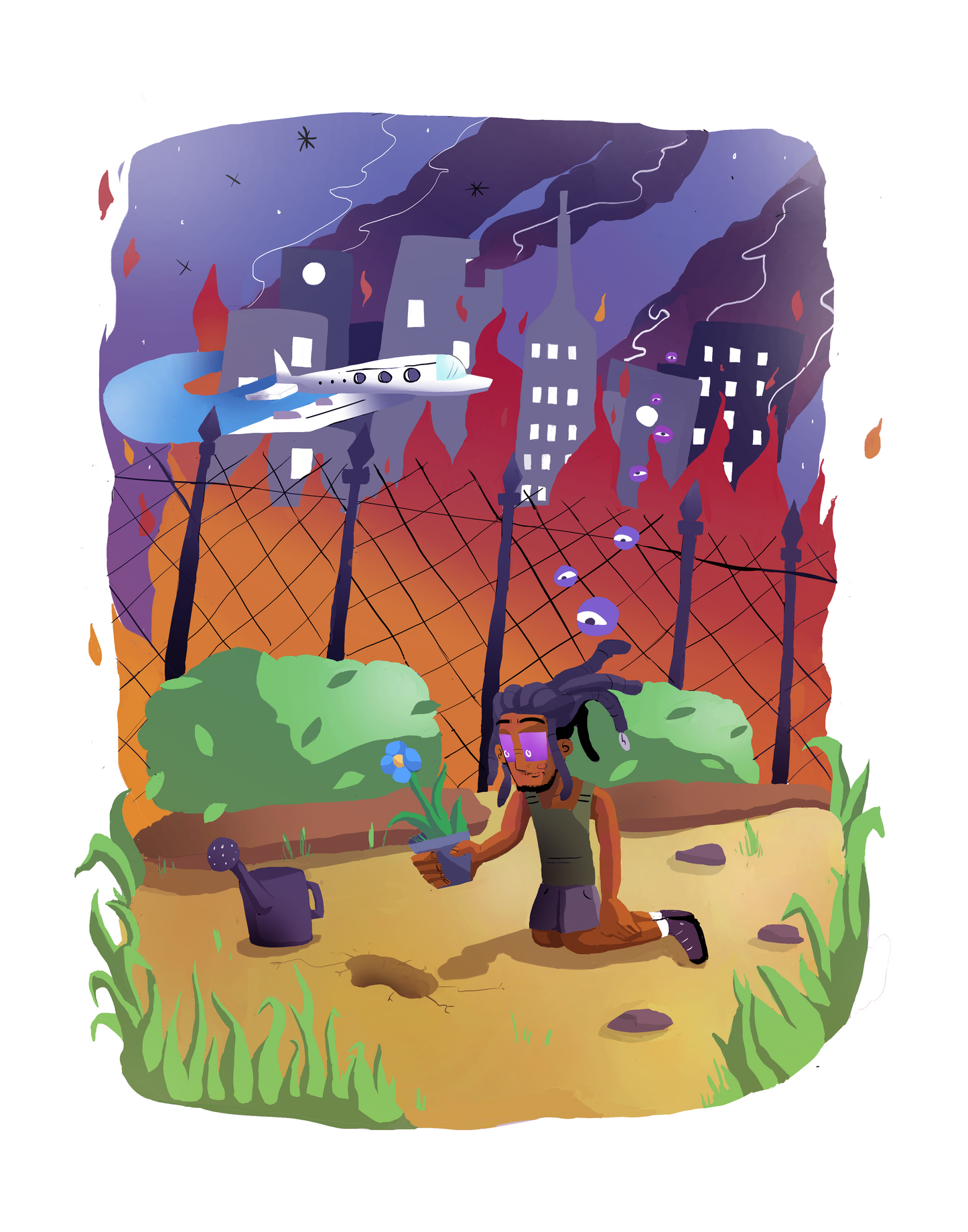 "Plant Flowers" Digital Illustration print