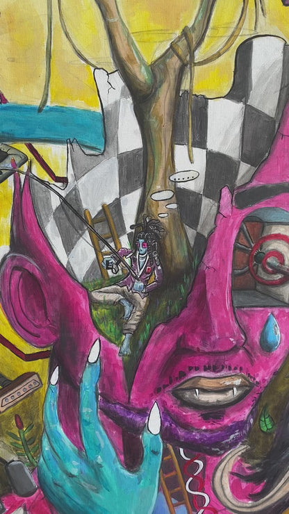 “Venus Vamps in Gemini” 36 x 48 Acrylic on Canvas