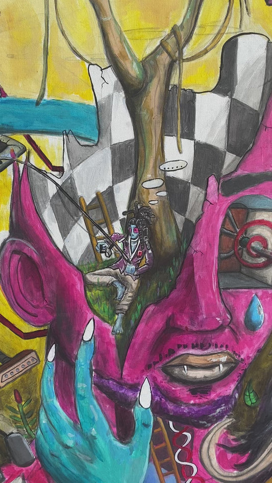 “Venus Vamps in Gemini” 36 x 48 Acrylic on Canvas