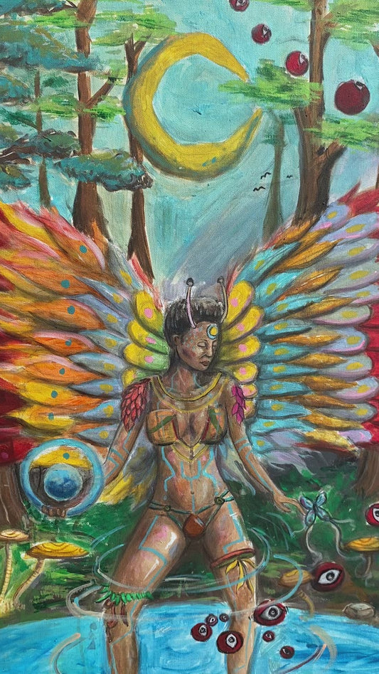 “Naomi’s Universe” 18 x 24 Acrylic on canvas